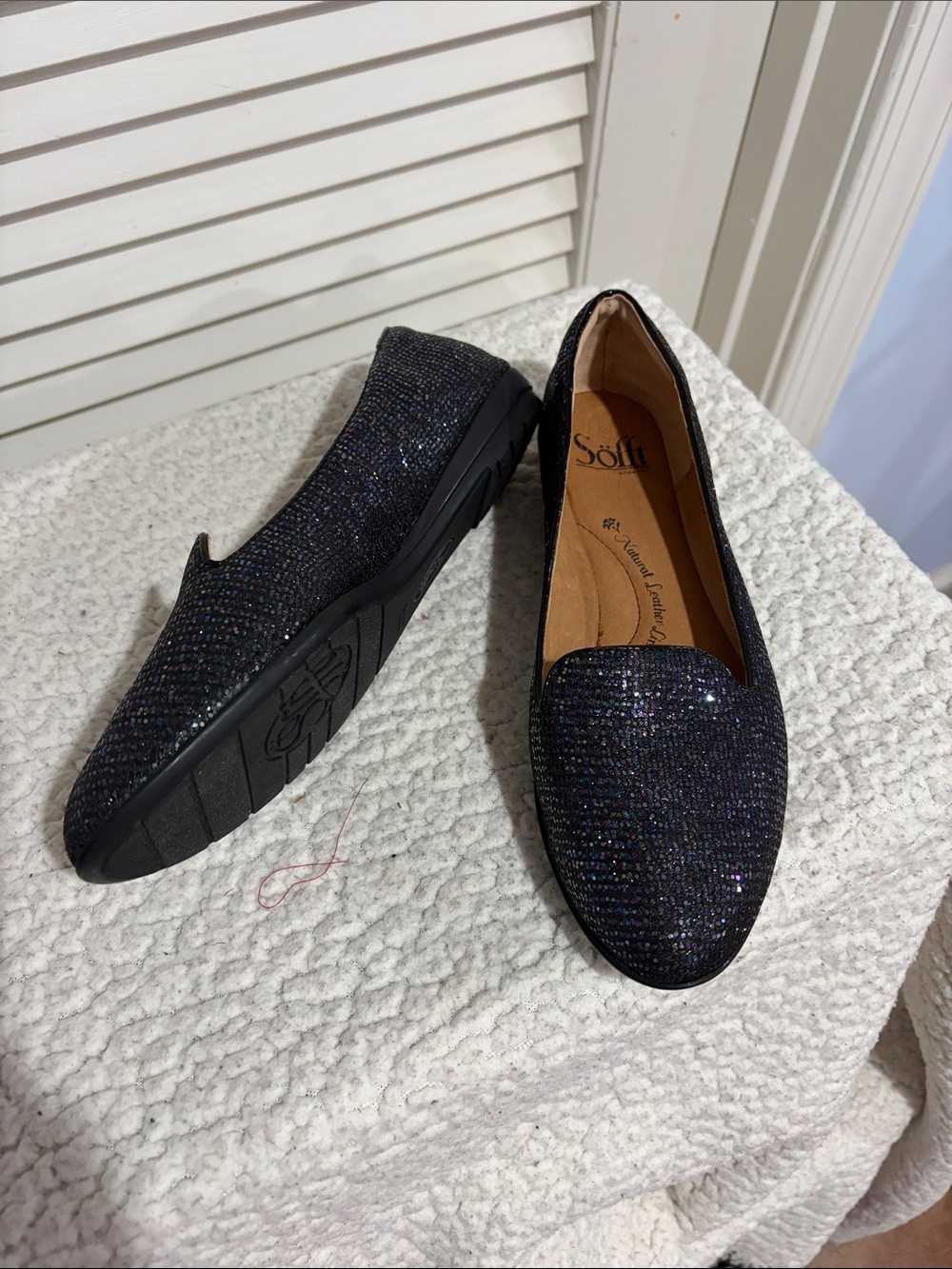 Sofft Black Sparkle Loafers